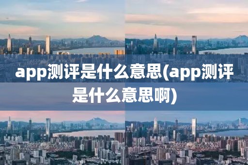 app测评是什么意思(app测评是什么意思啊)