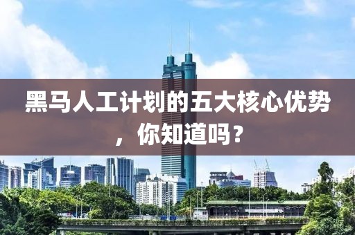 黑马人工计划的五大核心优势，你知道吗？
