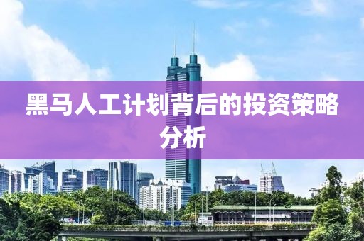 黑马人工计划背后的投资策略分析
